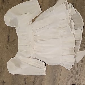 Lucy in the Sky White Sparkly Chiffon Dress NWOT